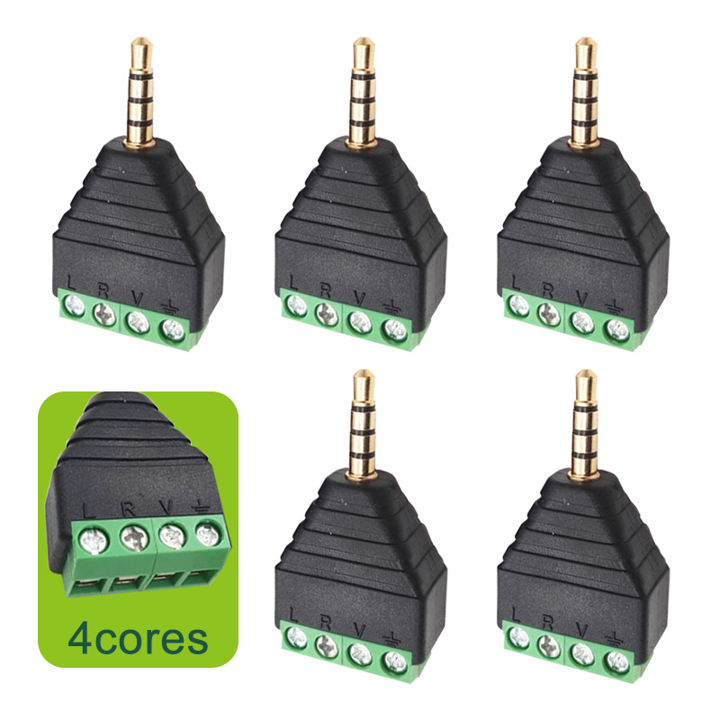 Screw Terminal Block - 5/20/100PCS 3.5mm Stereo 4 Pole Male