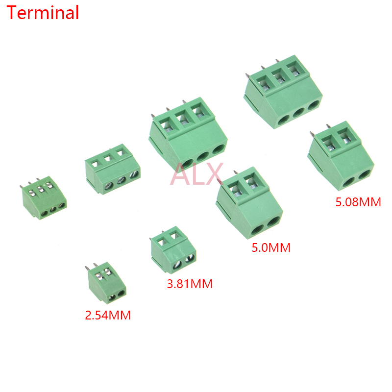 Screw Terminal Block - 10Pcs KF120/KF128 2.54mm/3.5mm/3.81mm/5.0mm/5.08mm Pitch 2p/3p Straight