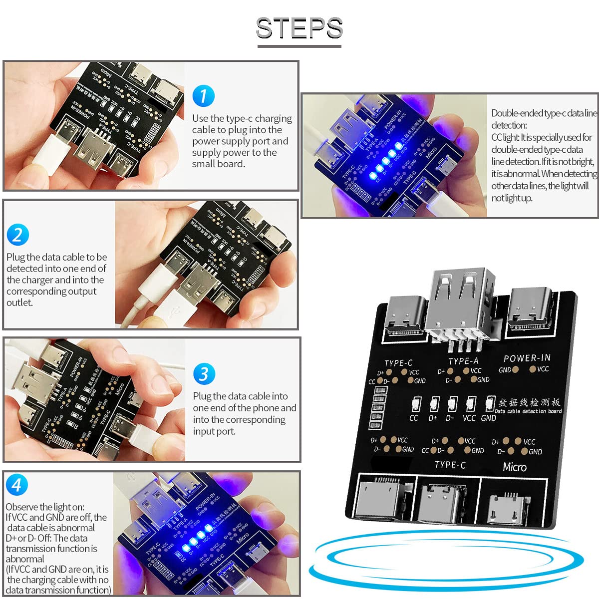 DT3 Data Cable Detection Board - Micro Usb Cable ulasan dan harga