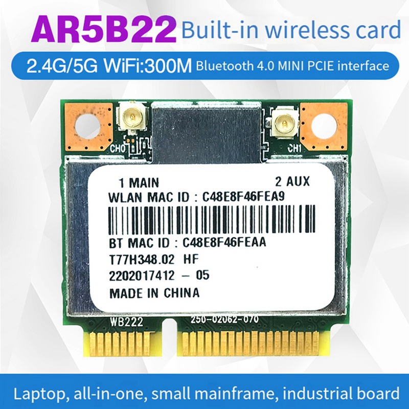 AR5B22 AR9462 WiFi Card+Intern - Antenna 2.4Ghz ulasan dan harga