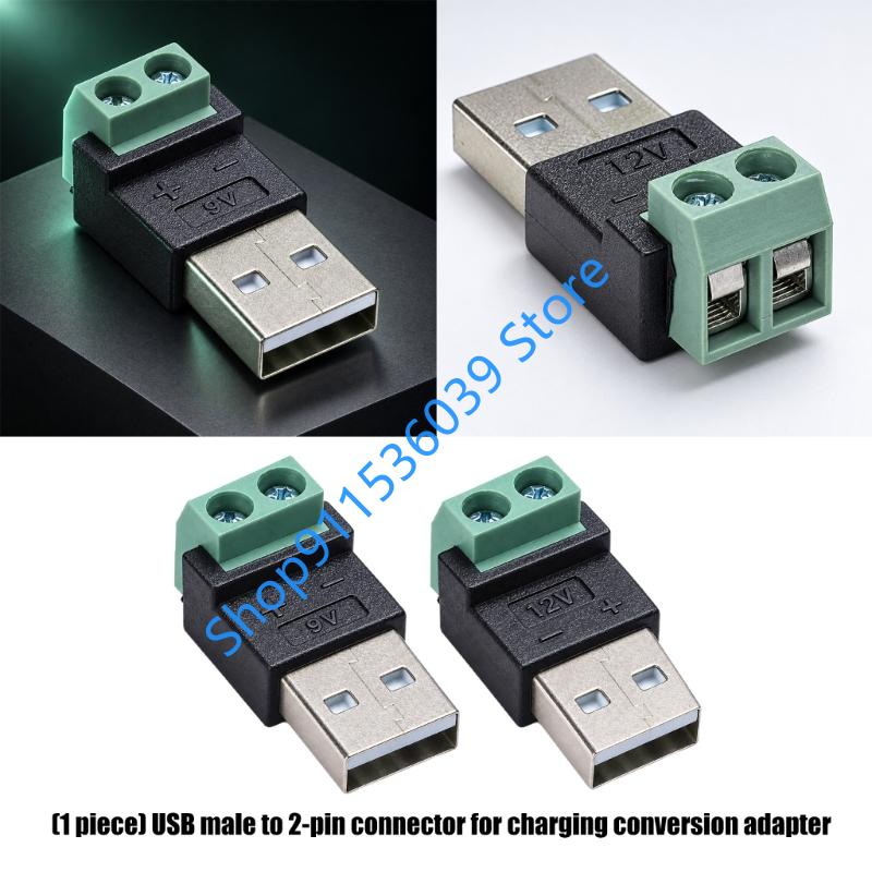 9V 12V USB 2.0 Type A Male to  - Screw Terminal Block ulasan dan harga